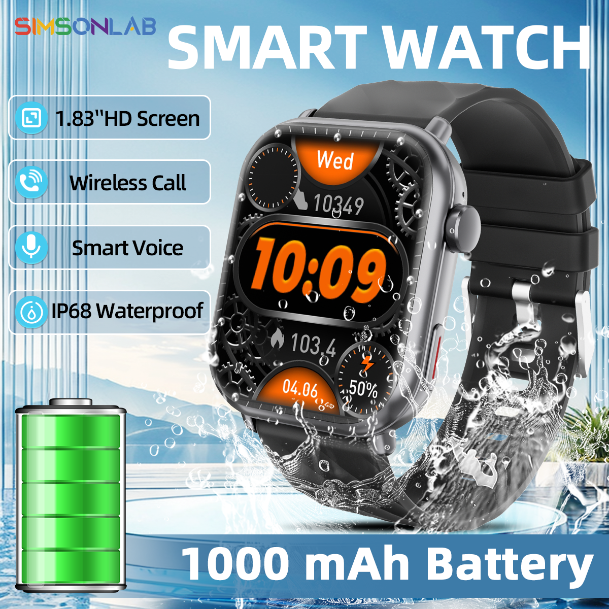 Smartwatch New Watches For Women - 2025 NEW Hot Smartwatch 1.83''HD Screen1000mAh