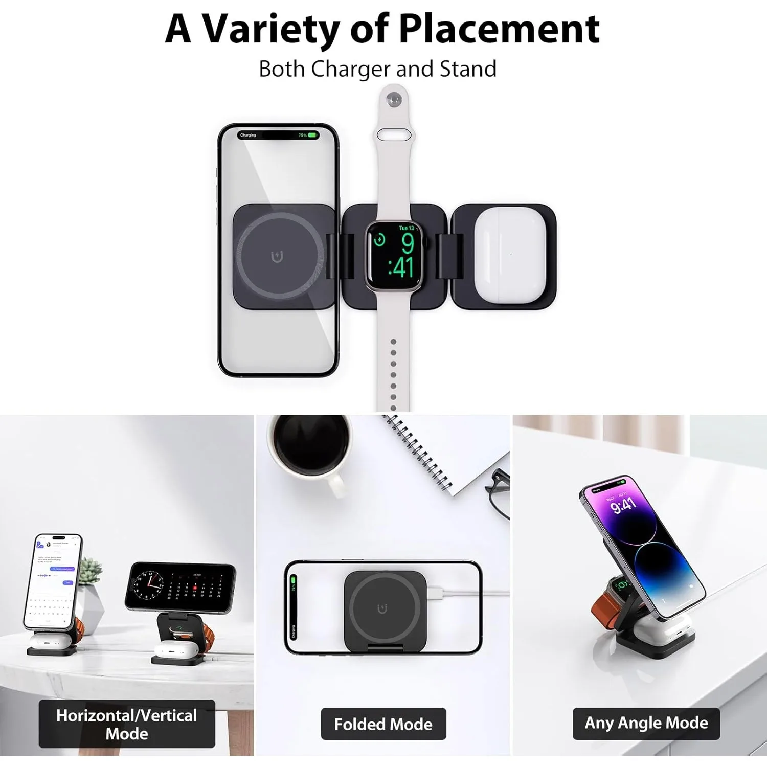 Foldable 3 in 1 Fast Wireless  - مراجعة Smartwatch Apple Watch وسعره
