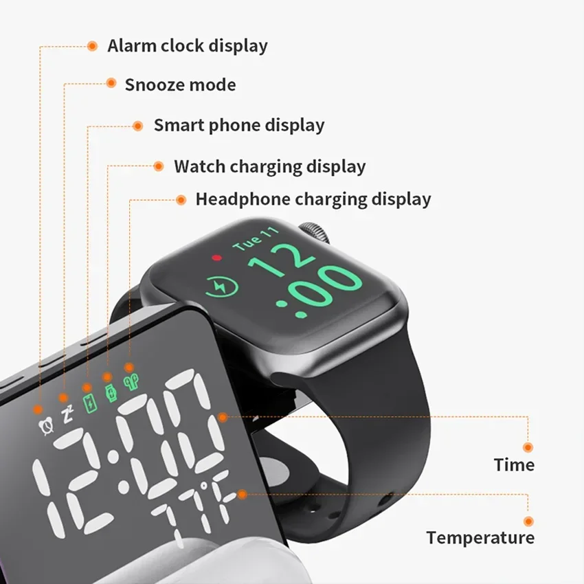 Wireless Charger Alarm Clock S - مراجعة Smartwatch Apple Watch وسعره