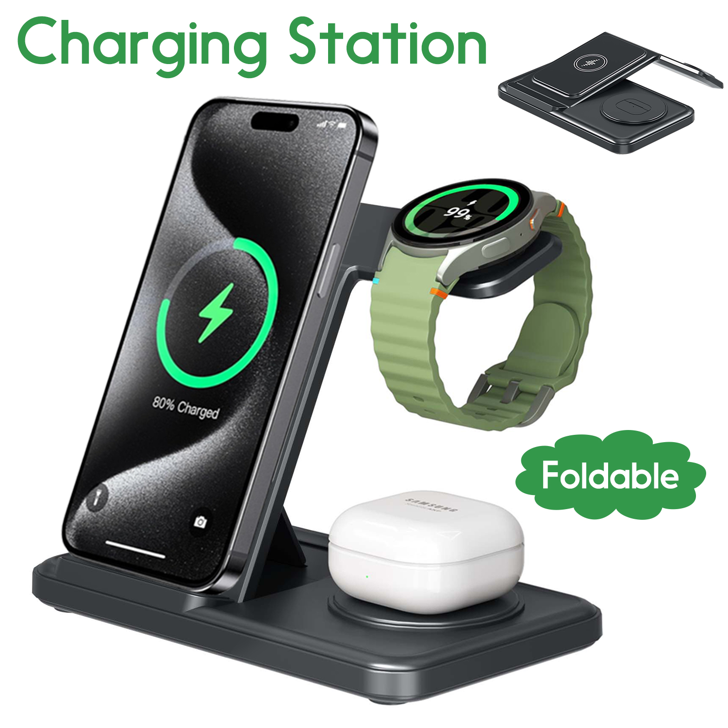 Desktop 3-in-1 Wireless Charge - مراجعة Smartwatch Watches Compatible With Iphone وسعره