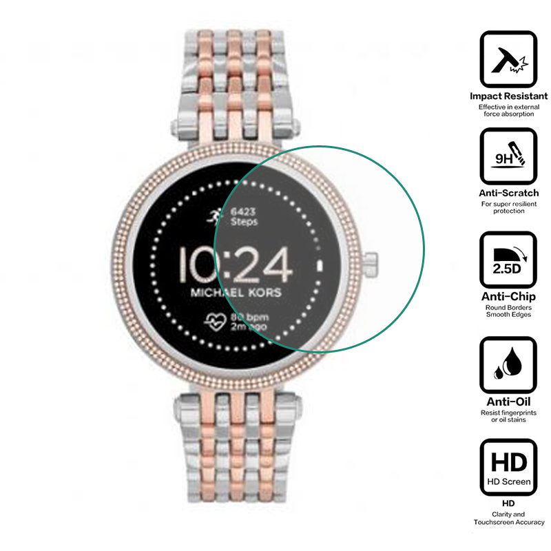 Tempered Glass Protective Film - مراجعة Smartwatch Watches Michael Kors وسعره