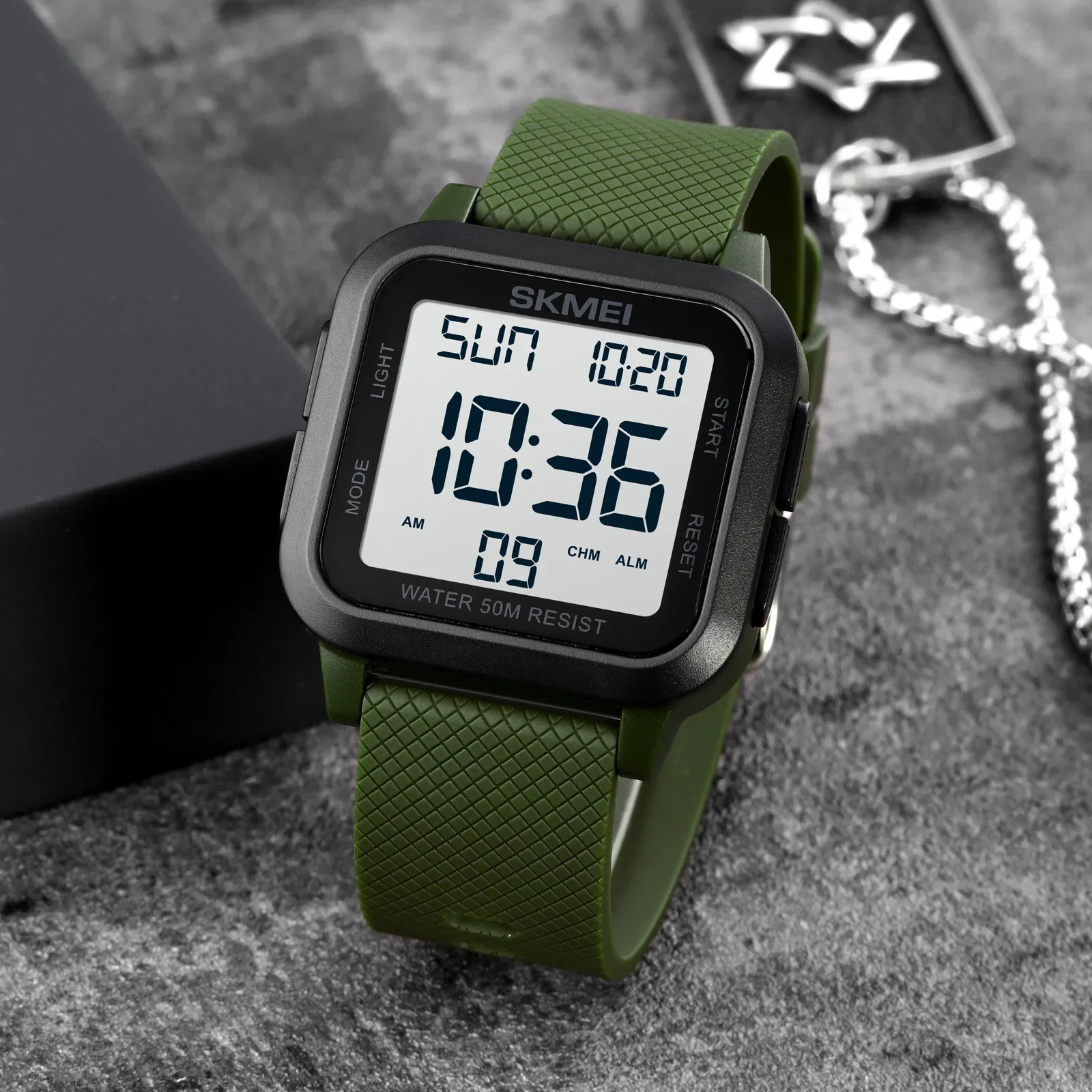 SKMEI1894 Men Alarm Chrono Clo - مراجعة Tide Watch Surf وسعره