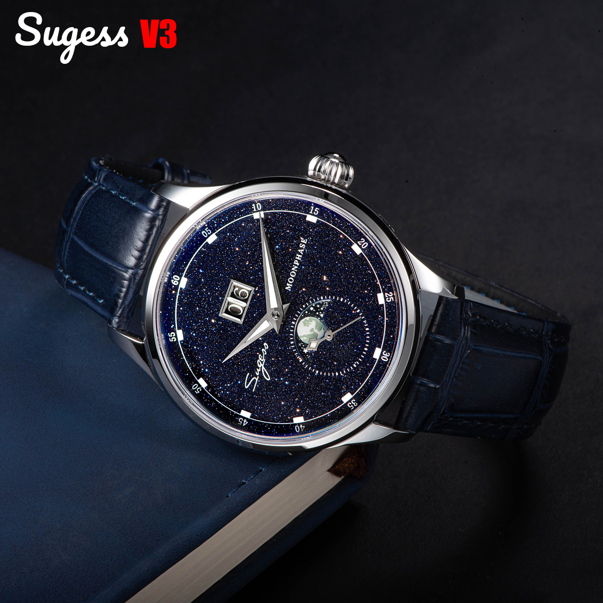 Sugess Moonphase Watch of Men  - مراجعة Tide Watch Surf وسعره