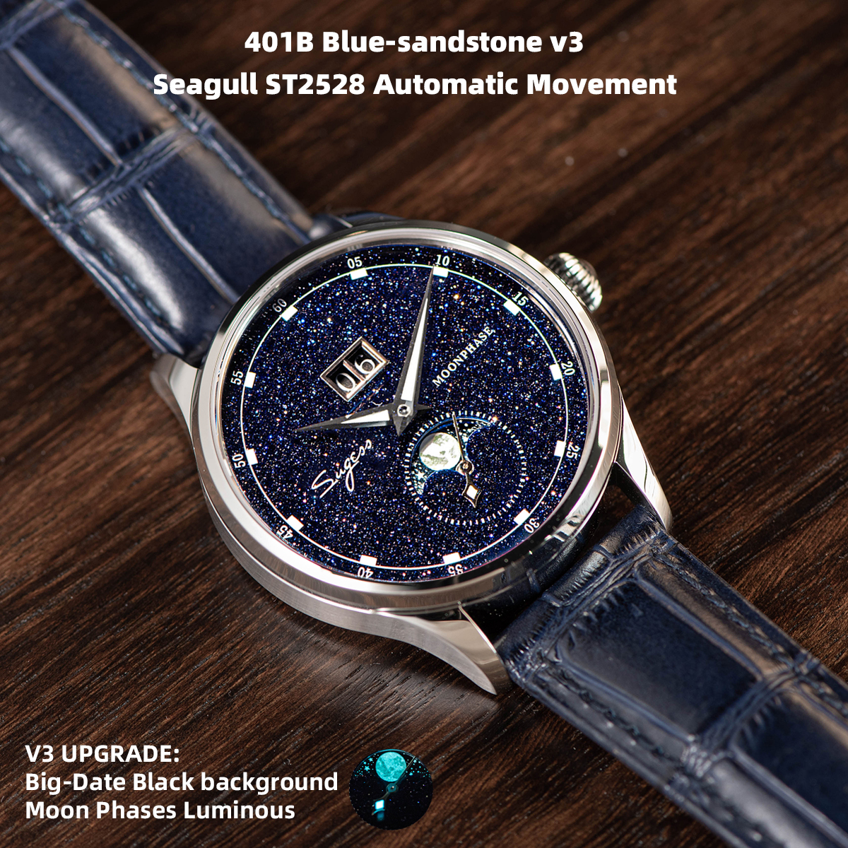 Sugess Moonphase Watch of Men  - مراجعة Tide Watch Surf وسعره