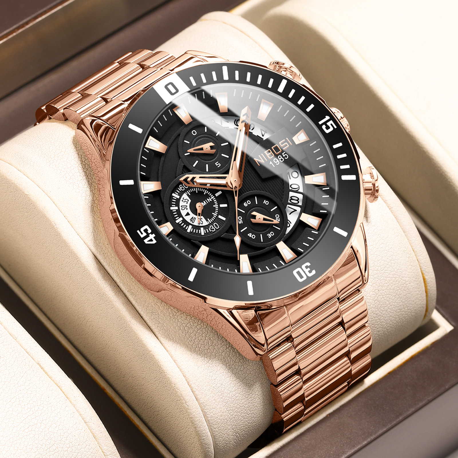 NIBOSI New Men's Watches Top B - مراجعة Anti-Magnetic Watch وسعره