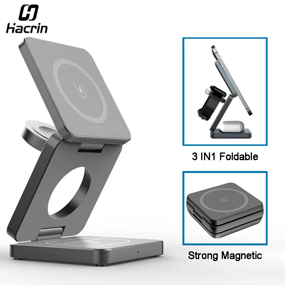 Wireless Charger 3 in 1 Foldab - مراجعة Smartwatch Watches Compatible With Iphone وسعره