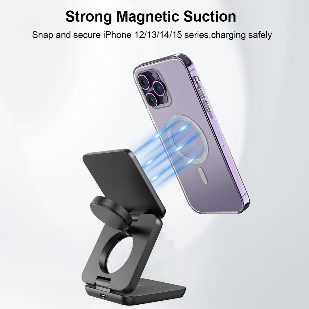 Wireless Charger 3 in 1 Foldab - مراجعة Smartwatch Watches Compatible With Iphone وسعره
