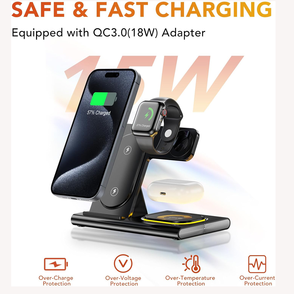 3 in 1 Foldable Charging Stati - مراجعة Watch Xs8 وسعره