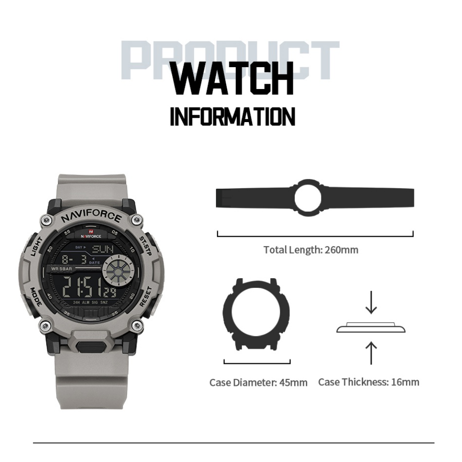 New NAVIFORCE Men's 5ATM Water - مراجعة Tide Watch Surf وسعره