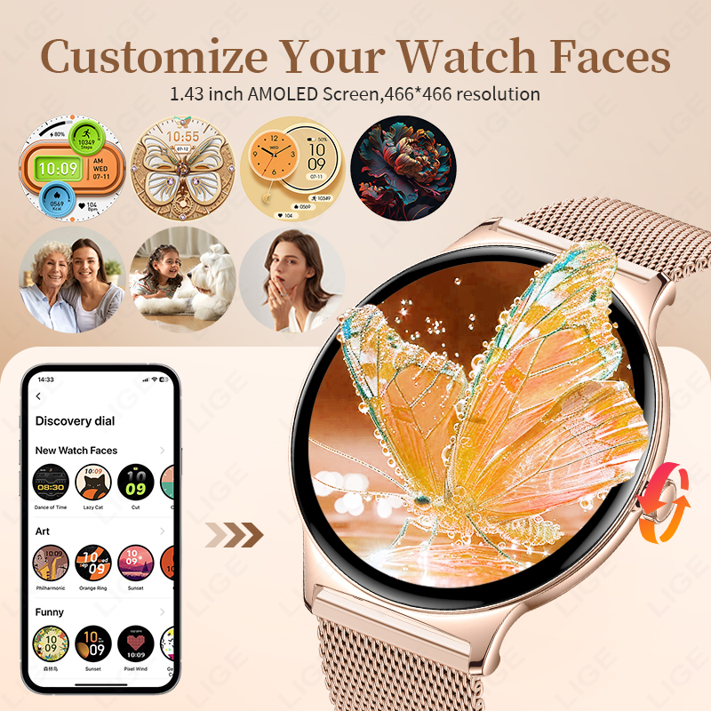 LIGE New Ultra Thin Smart Watc - مراجعة Smartwatch New Watches For Women وسعره