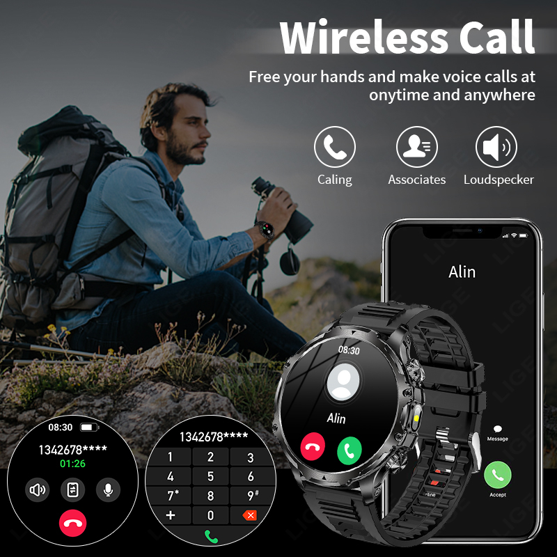 LIGE Smartwatch Military Men 1 - مراجعة Timex Watches Smartwatch وسعره