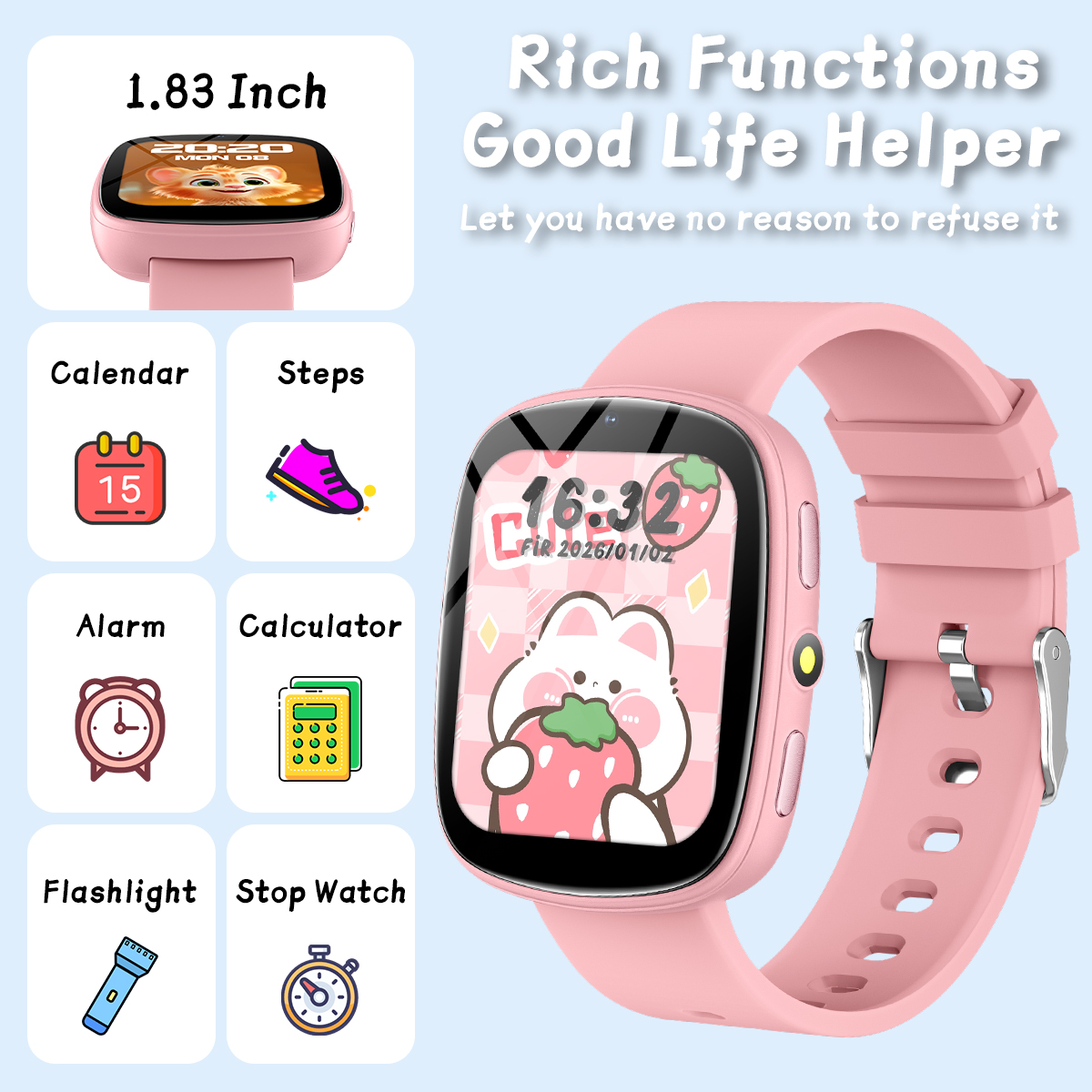 NEW Smart Watch for Children T - مراجعة Smartwatch Watches For Kid Boy With Alarm وسعره