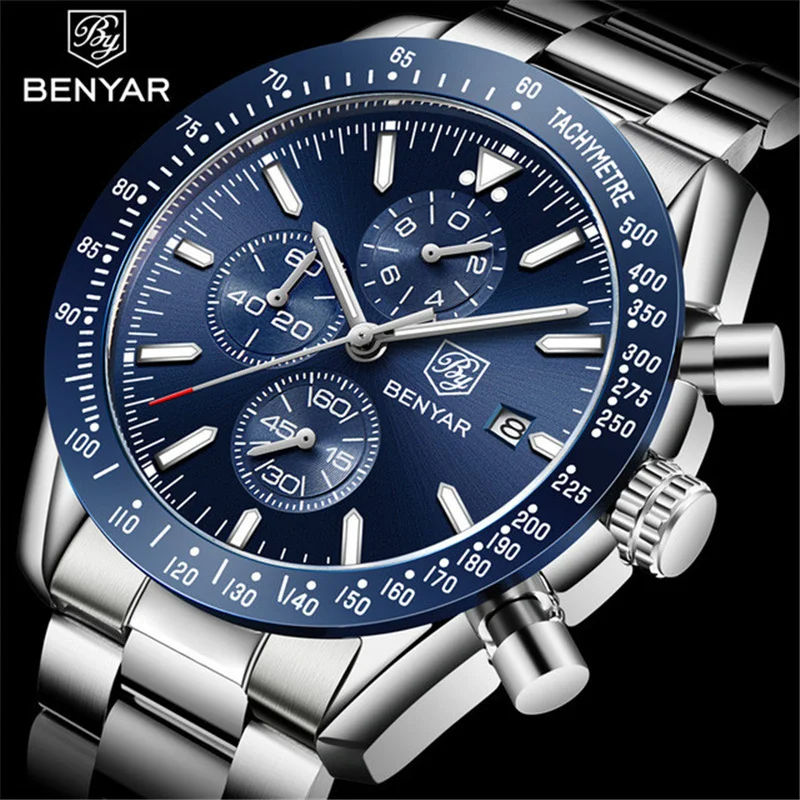 Men Watch BENYAR Top Brand Lux - مراجعة Smartwatch Watches Brands For Men وسعره