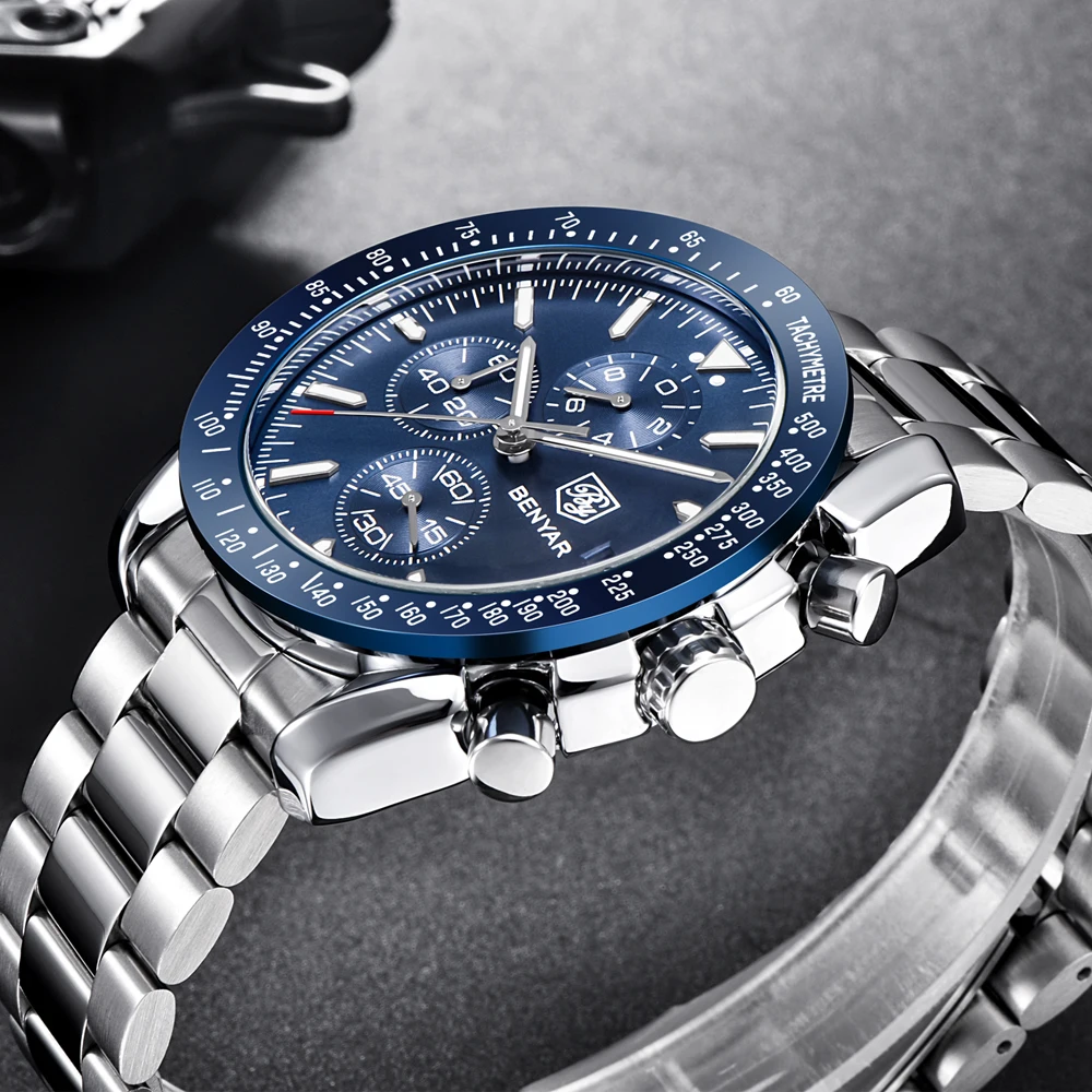 Men Watch BENYAR Top Brand Lux - مراجعة Smartwatch Watches Brands For Men وسعره