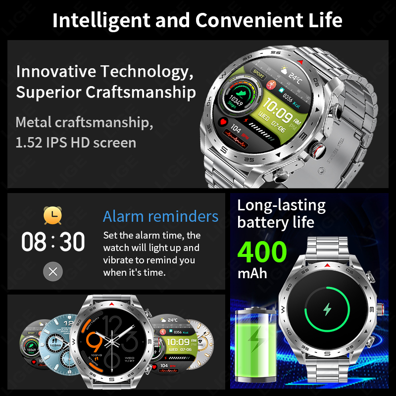 LIGE AMOLED Screen Smart Watch - مراجعة Smartwatch Noise Watches For Men وسعره