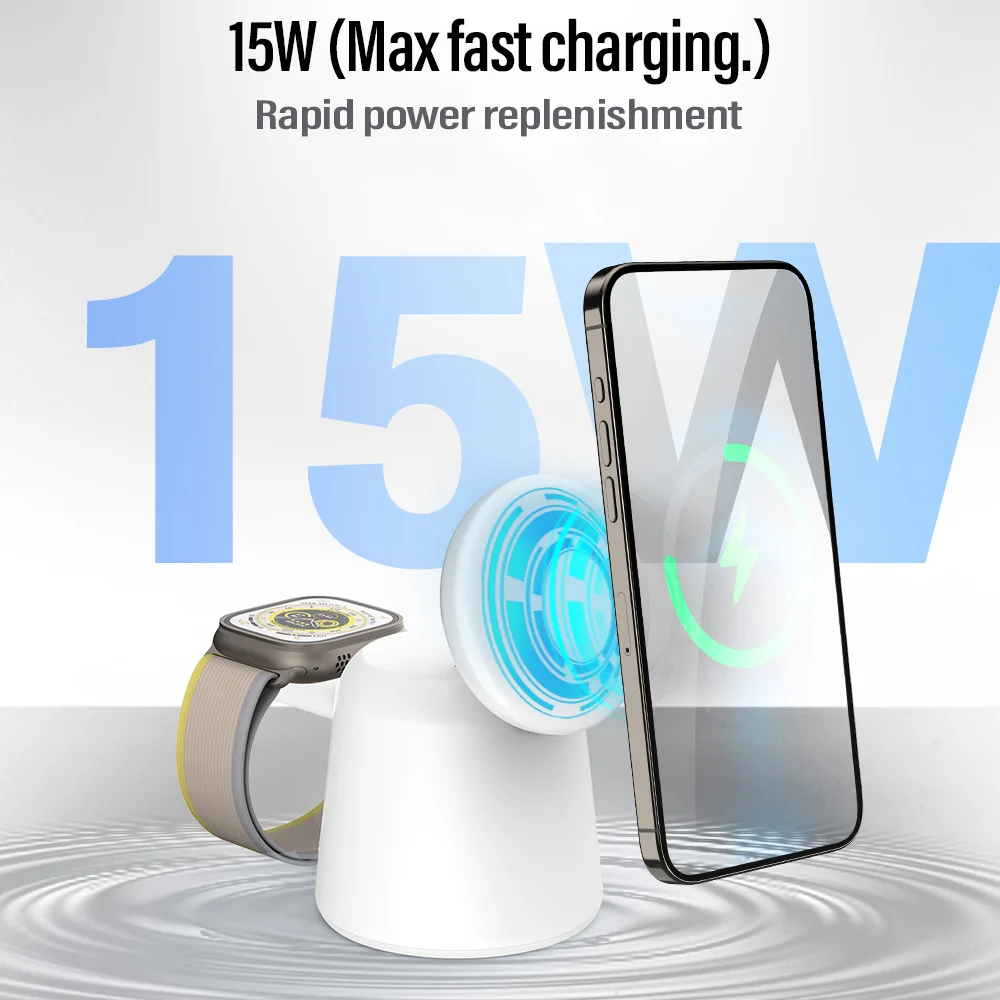 3 in 1 Magnetic Wireless Charg - مراجعة Smartwatch Watches Compatible With Iphone وسعره