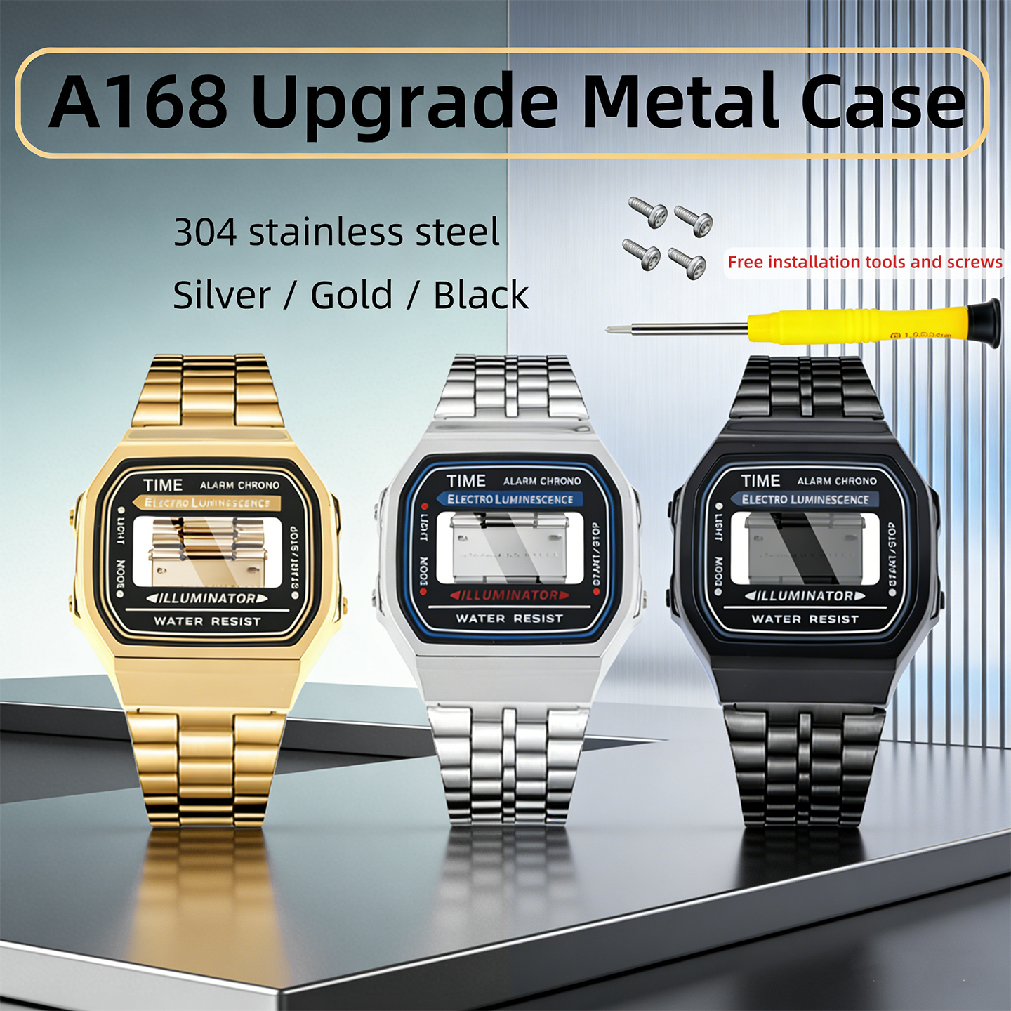 A168 Modified Metal Case for C - مراجعة Watch Crystal Replacement وسعره
