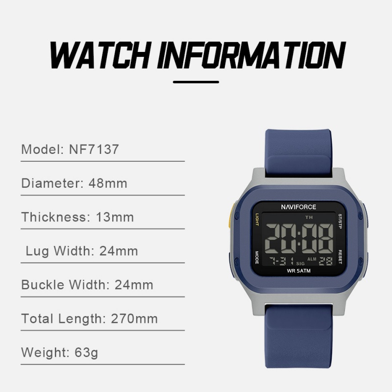 NAVIFORCE NF7137 Sport Waterpr - مراجعة Tide Watch Surf وسعره