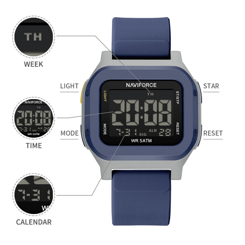 NAVIFORCE NF7137 Sport Waterpr - مراجعة Tide Watch Surf وسعره
