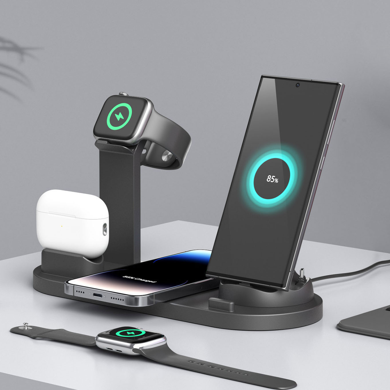 7 in 1 Wireless Chargers Stand - مراجعة Smartwatch Apple Watch وسعره