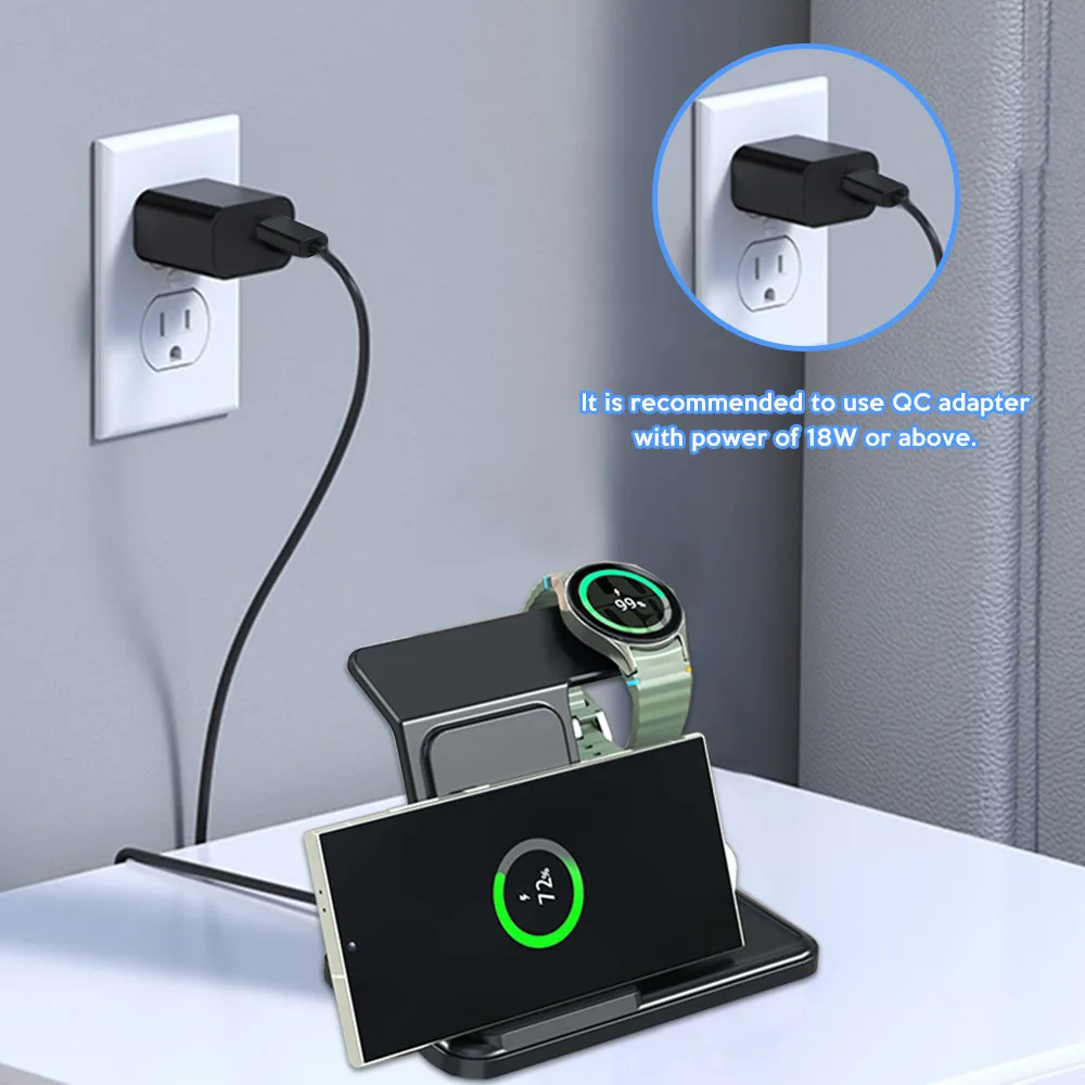 3 IN 1 Wireless Charger Statio - مراجعة Smartwatch Watches Compatible With Iphone وسعره