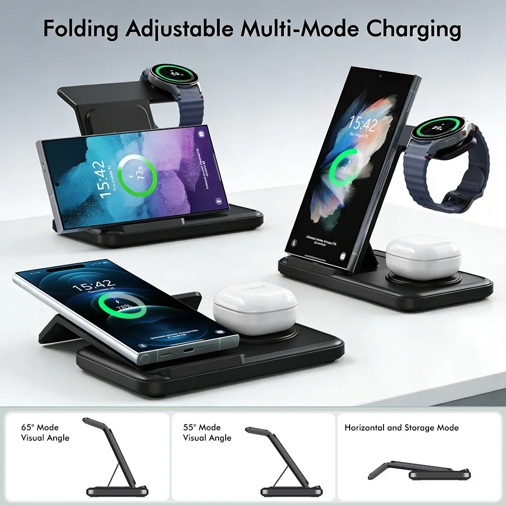 3 IN 1 Wireless Charger Statio - مراجعة Smartwatch Watches Compatible With Iphone وسعره