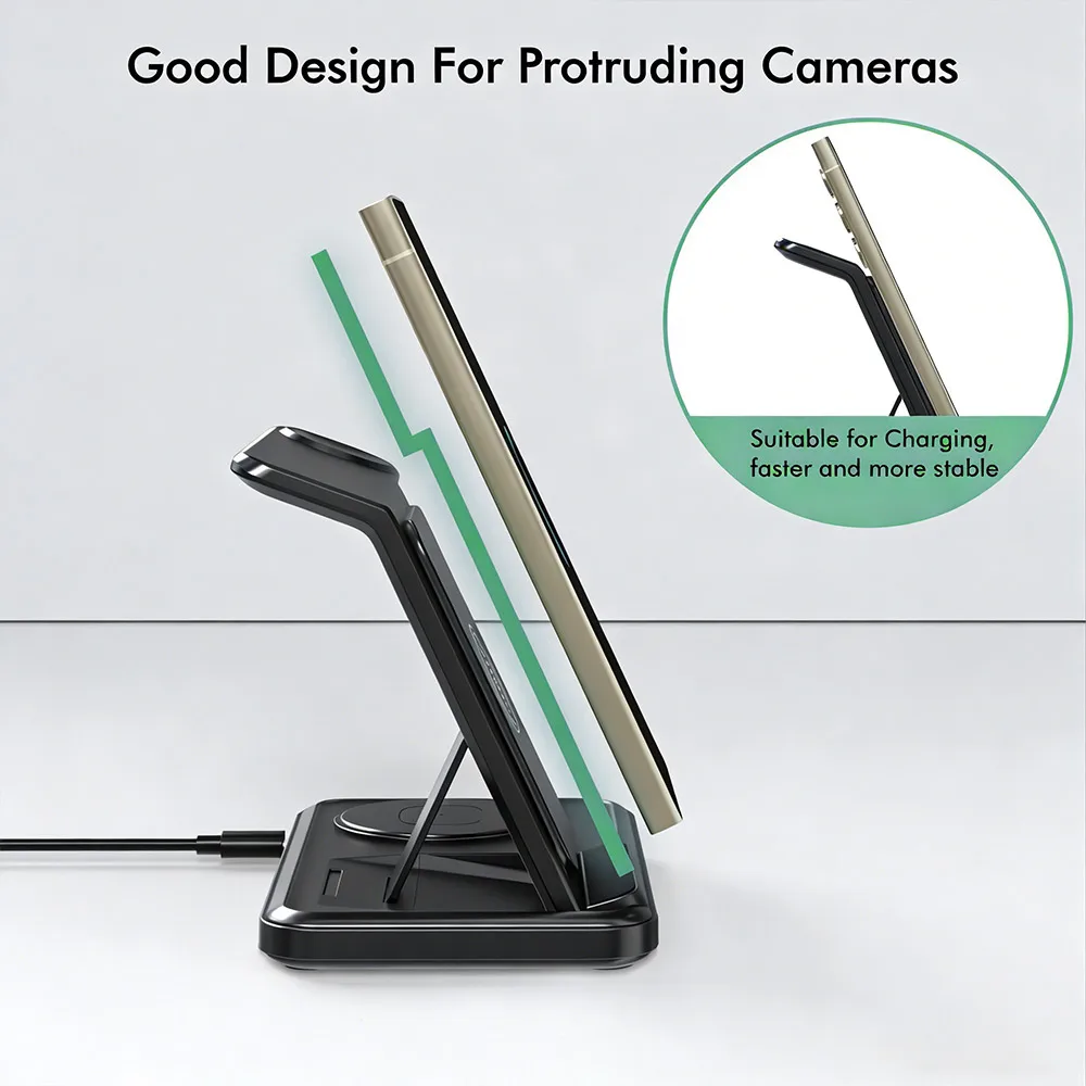 3 IN 1 Wireless Charger Statio - مراجعة Smartwatch Watches Compatible With Iphone وسعره