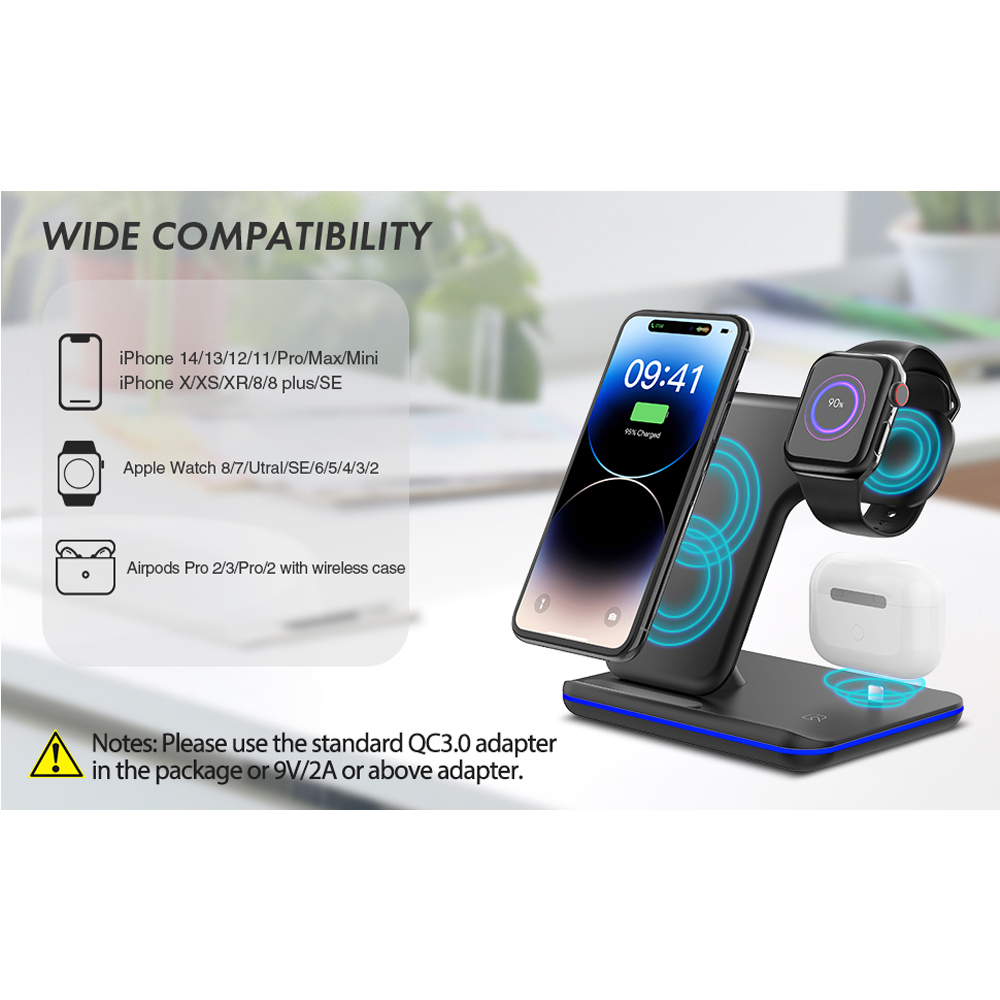 3 in 1 15W Fast Wireless Charg - مراجعة Watch Xs8 وسعره