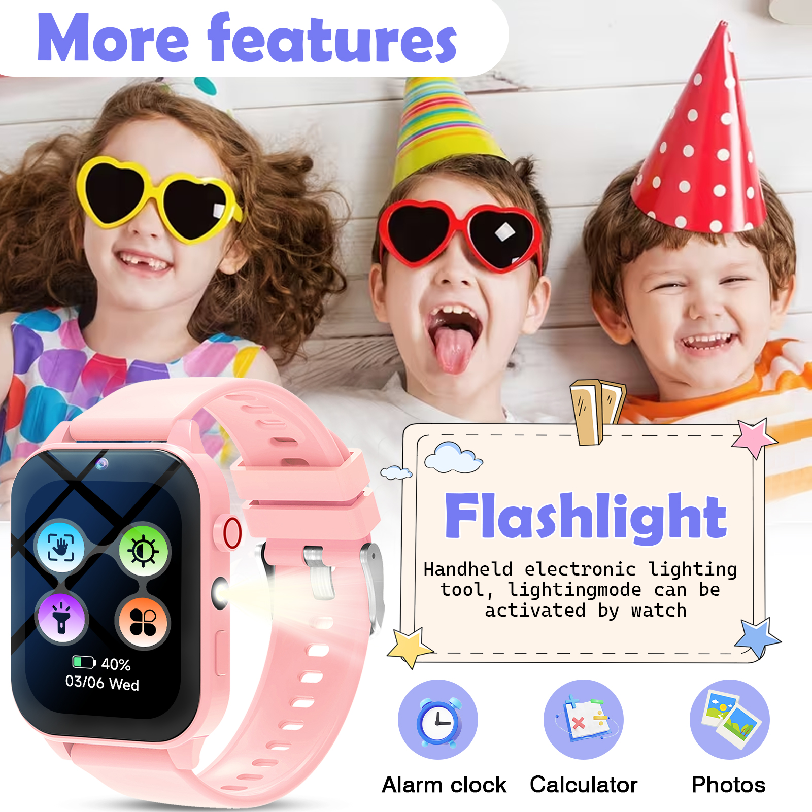 Kids Smart Watch, Multiple Puz - مراجعة Smartwatch Watches For Kid Boy With Alarm وسعره