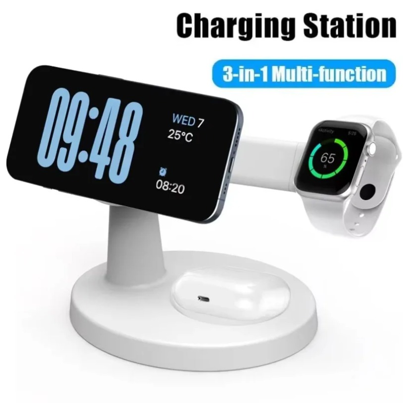 Wireless 3 In 1 Magnetic Charg - مراجعة Smartwatch Apple Watch وسعره