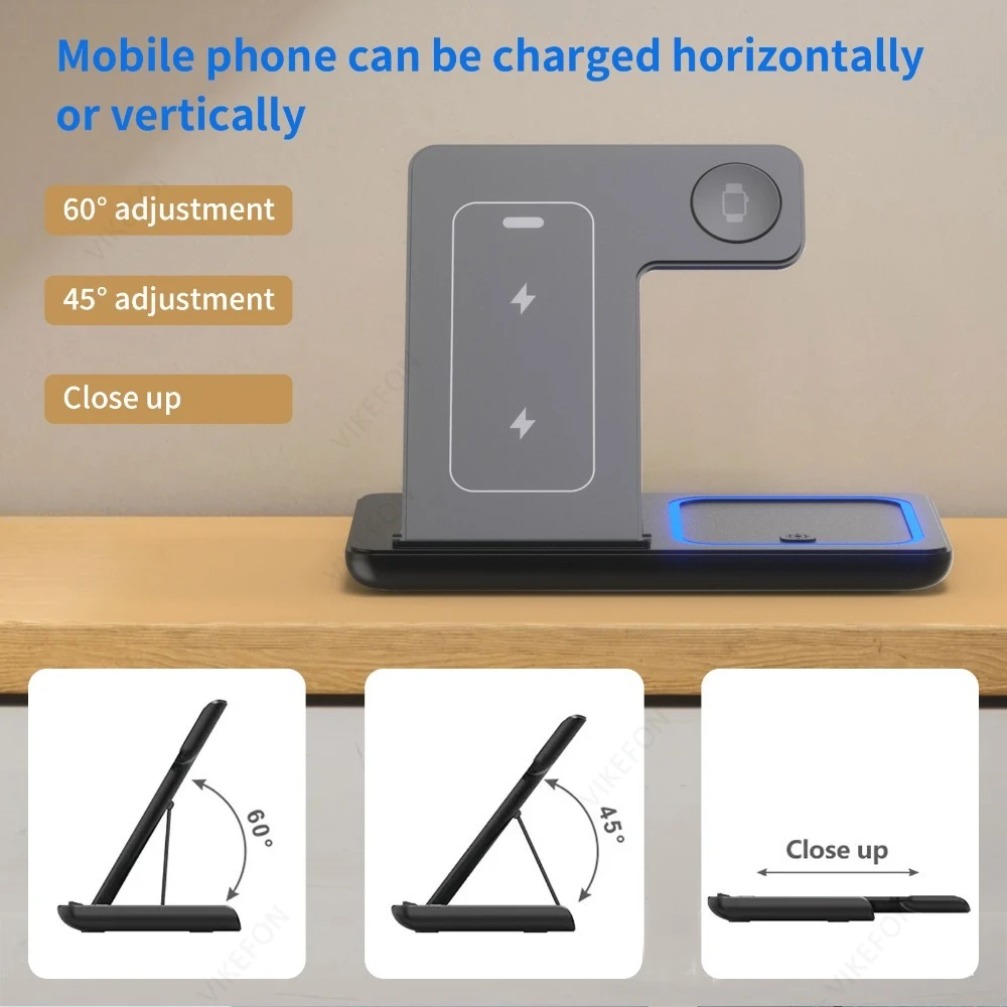 Foldable 3 in 1 Wireless Charg - مراجعة Smartwatch Apple Watch وسعره