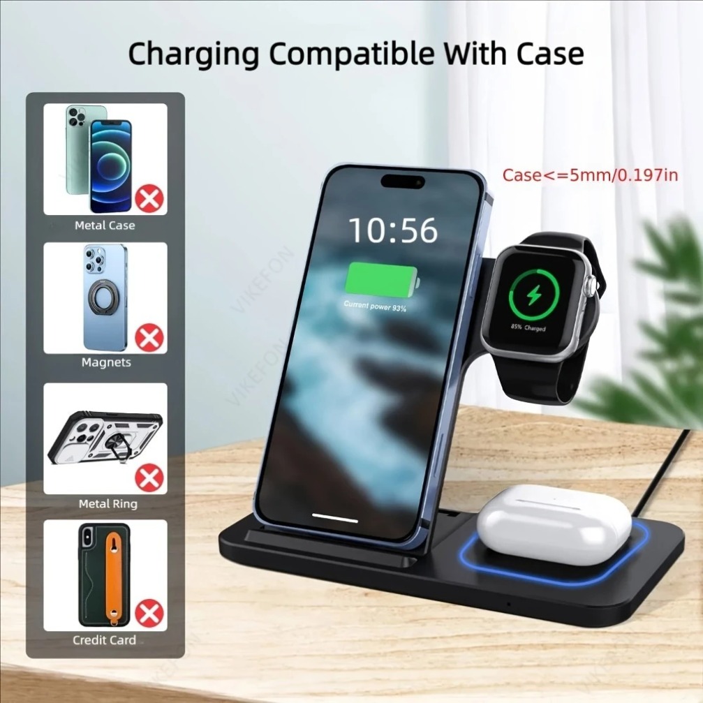 Foldable 3 in 1 Wireless Charg - مراجعة Smartwatch Apple Watch وسعره