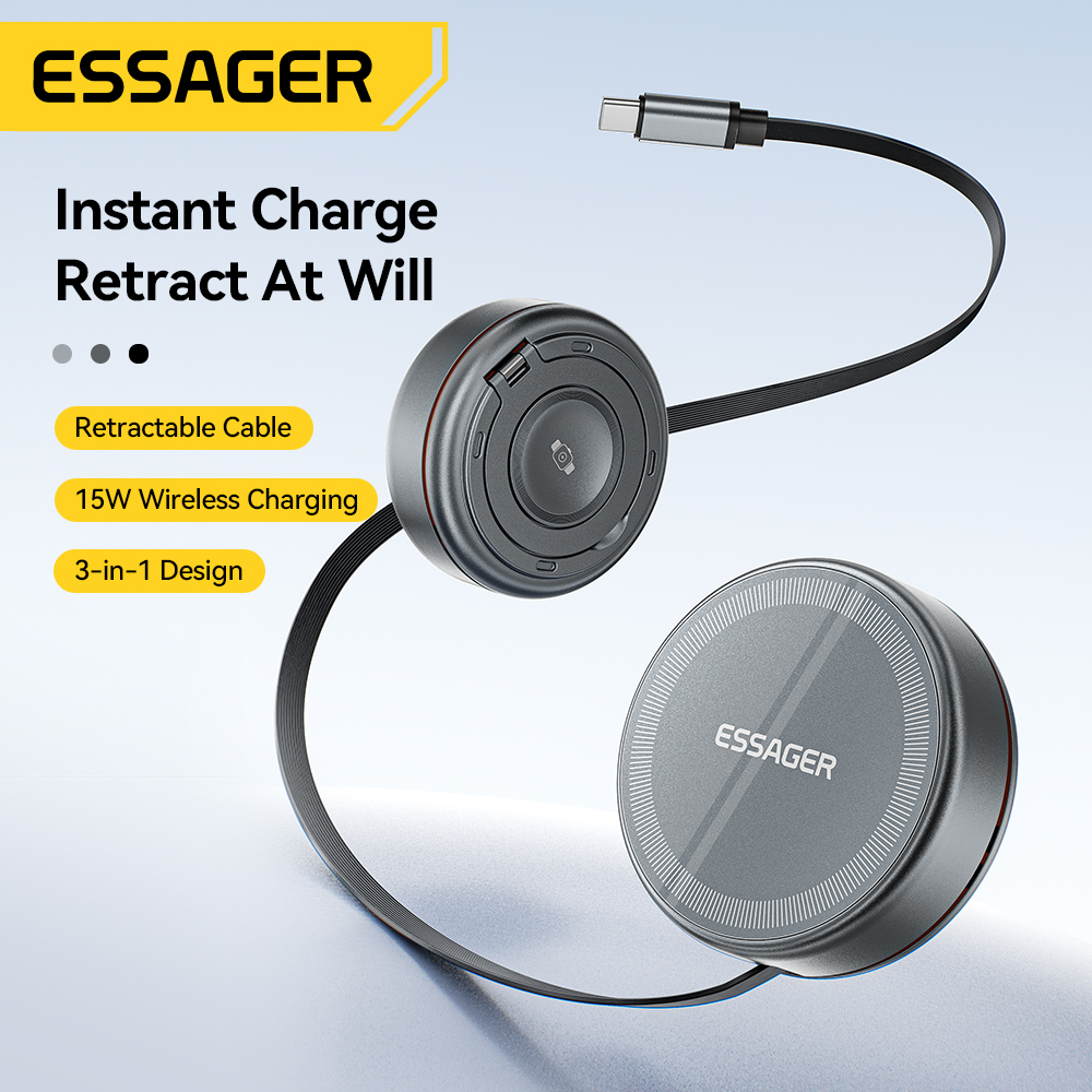 Essager 15W 3 in 1 Magnetic Wi - مراجعة Smartwatch Apple Watch وسعره