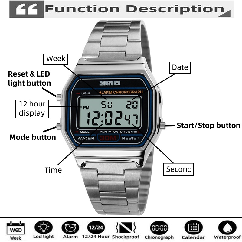 Skmei Unisex Digital Bracelet  - مراجعة Tide Watch Surf وسعره