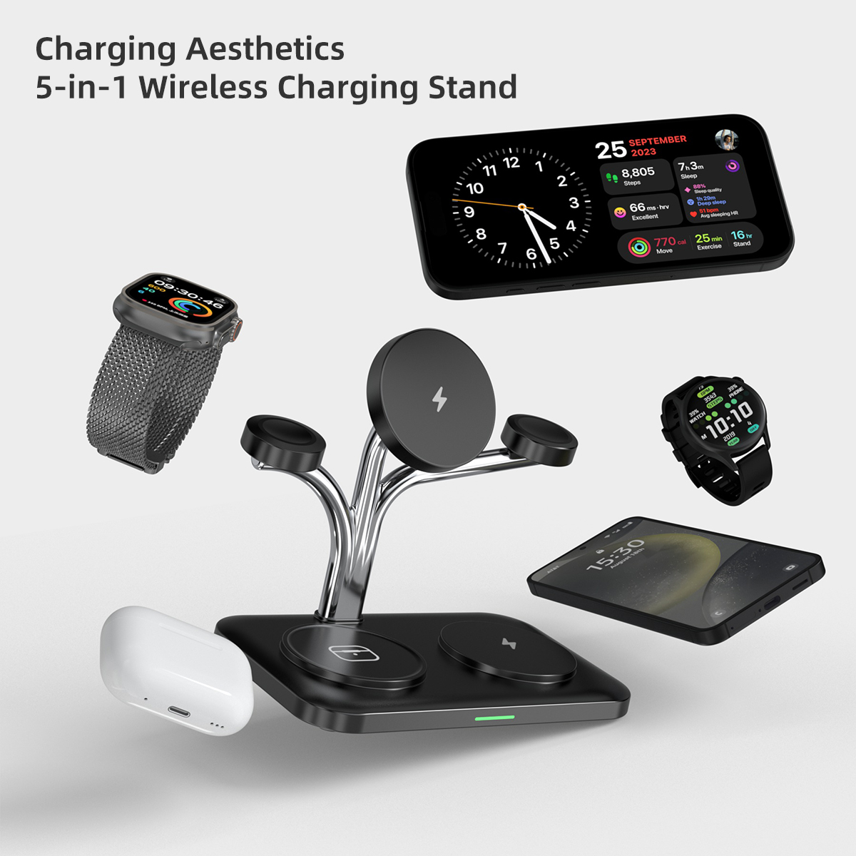 5 IN 1 Magnetic Wireless Charg - مراجعة Smartwatch Apple Watch وسعره