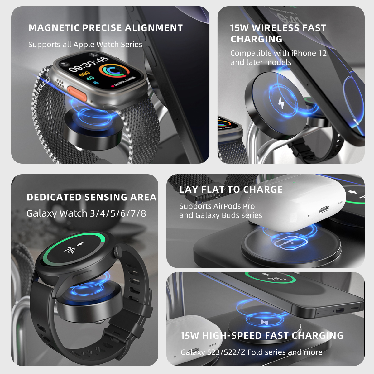5 IN 1 Magnetic Wireless Charg - مراجعة Smartwatch Apple Watch وسعره