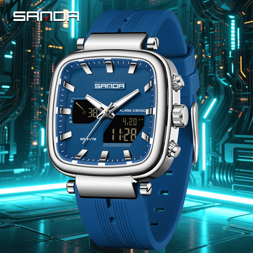 Fashion SANDA New 6282 Luxury  - مراجعة Tide Watch Surf وسعره