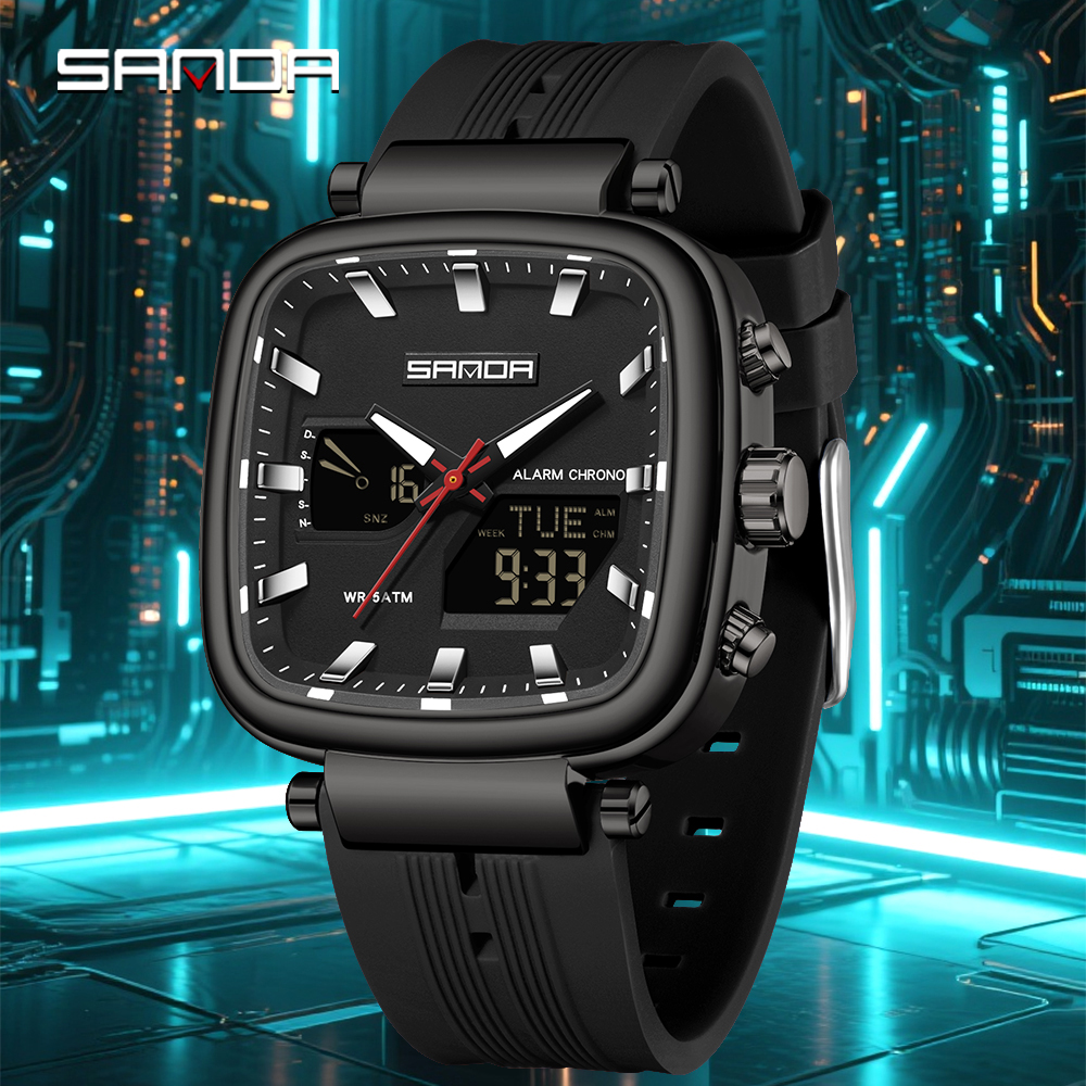 Fashion SANDA New 6282 Luxury  - مراجعة Tide Watch Surf وسعره