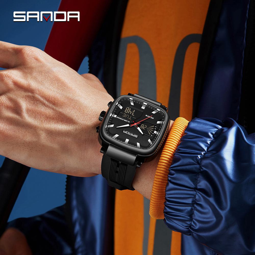 Fashion SANDA New 6282 Luxury  - مراجعة Tide Watch Surf وسعره