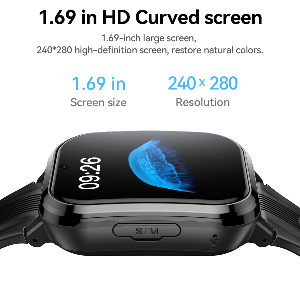 HOCO Y108 1.69inch HD LCD Curv - مراجعة Smartwatch Watches For Kid Boy With Alarm وسعره