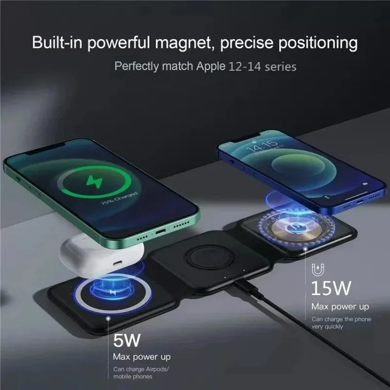 3 in 1 Portable Magnetic Wirel - مراجعة Smartwatch Apple Watch وسعره