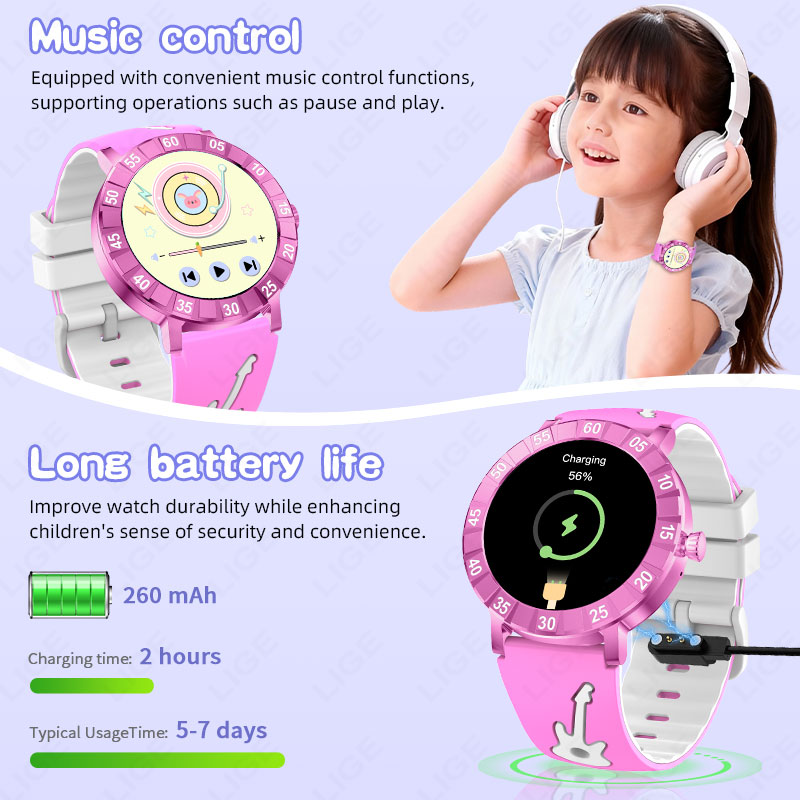 LIGE Kids Smart Watch HRV SOS  - مراجعة Smartwatch Watches Useful Gift For Boys وسعره